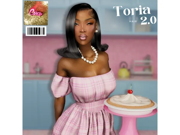 Alpha Toria Hair 20 by cecesimsxo - The Sims 4 Custom Content