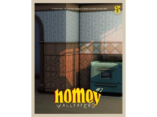 Maxis Match HOMEY WALLPAPERS 2 by sonechk0 - The Sims 4 Custom Content