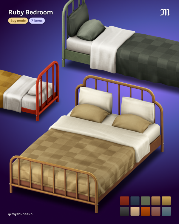 Maxis Match Ruby Bedroom by simsfinds - The Sims 4 Custom Content