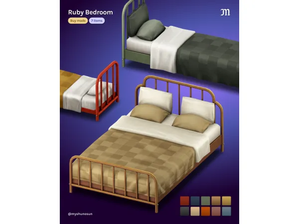 Maxis Match Ruby Bedroom by myshunosun - The Sims 4 Custom Content