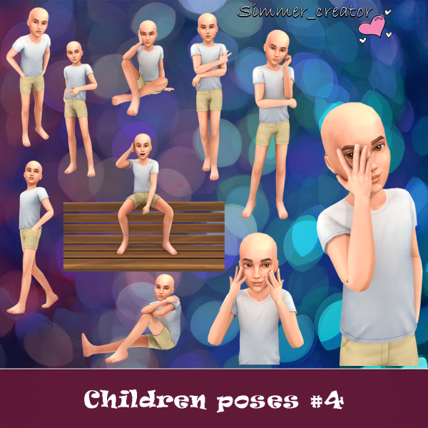 Mix Children poses 4 by simmer_creator - The Sims 4 Custom Content