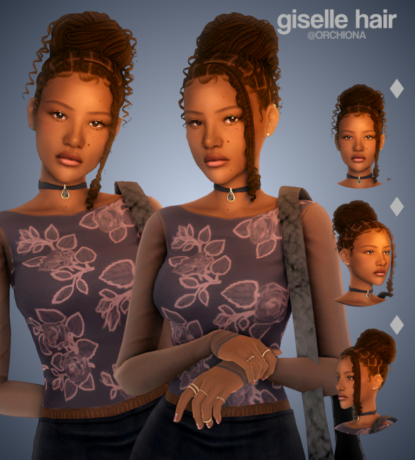 Maxis Match giselle hair by simsfinds - The Sims 4 Custom Content