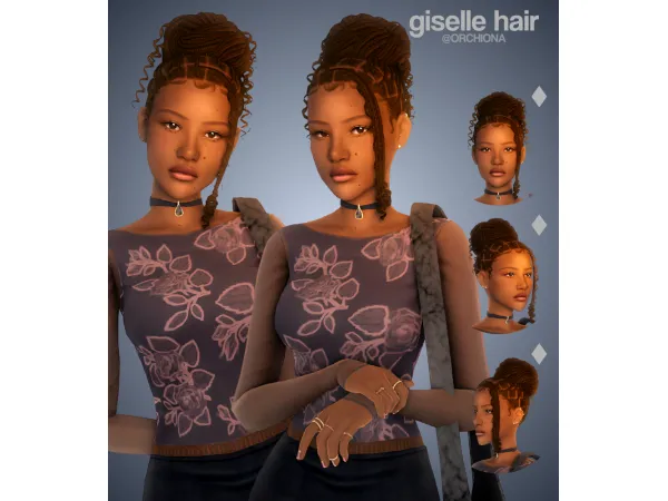 Maxis Match giselle hair by orchiona_ - The Sims 4 Custom Content