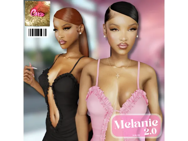 Alpha Melanie Hair 20 by cecesimsxo - The Sims 4 Custom Content