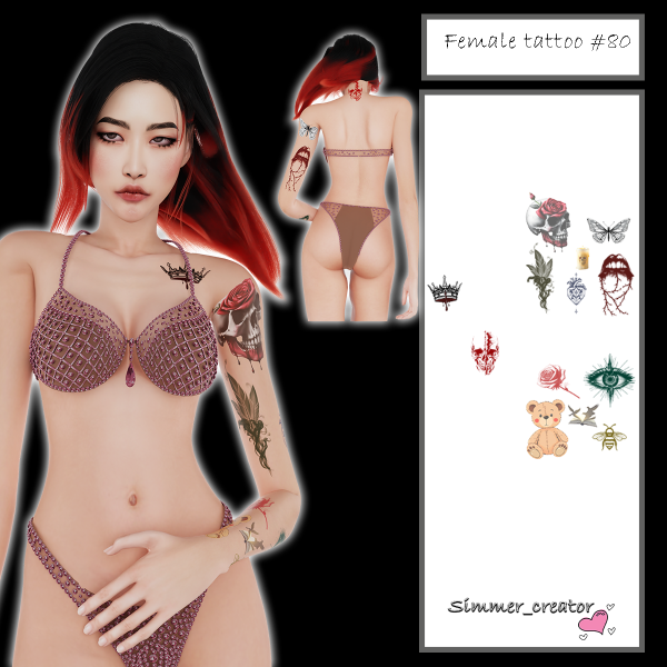Alpha Female tattoo 80 by simmer_creator - The Sims 4 Custom Content