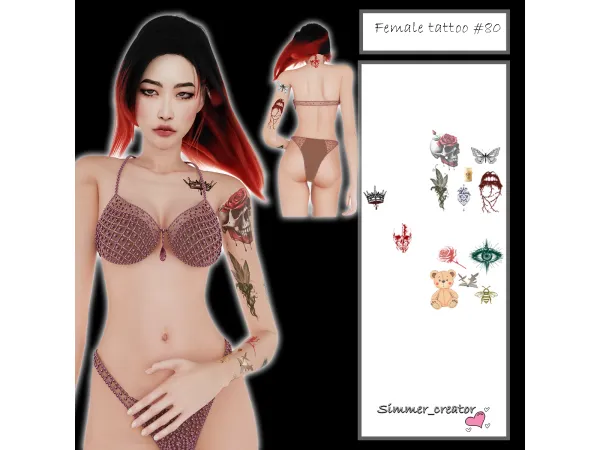 Alpha Female tattoo 80 - The Sims 4 Custom Content