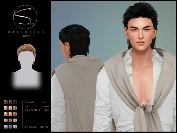 Alpha S CLUB_080126_short hairstyles Club by S - The Sims 4 Custom Content