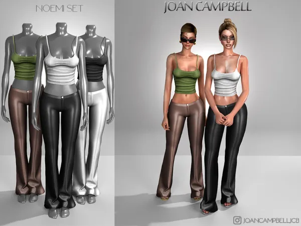 Alpha NOEMI TANK TOP AND PANTS SET by Joan_Campbell_Beauty_ - The Sims 4 Custom Content