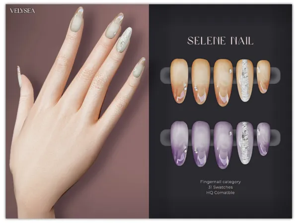 Alpha VELYSEA Selene Nail by thesimsresource - The Sims 4 Custom Content