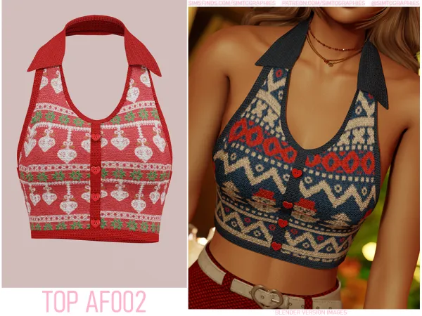 Alpha Top AF002 - The Sims 4 Custom Content