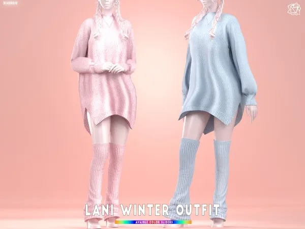 Mix Blair Winter Outfit Bluerosesims - The Sims 4 Custom Content