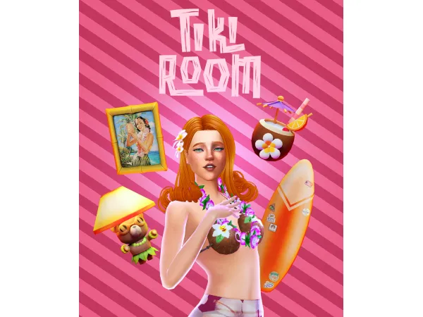 Maxis Match TIKI ROOM by vevi - The Sims 4 custom content