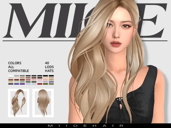 Maxis Match MIIOE medium length side hair by MIIOE - The Sims 4 Custom Content