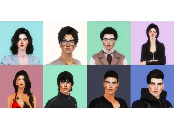 8 hair conversions by profesionalpartyguest - The Sims 2 Custom Content