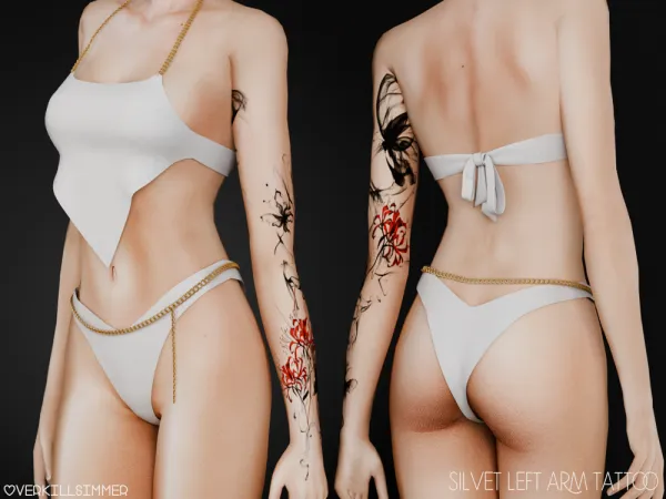 Silvet left arm tattoos