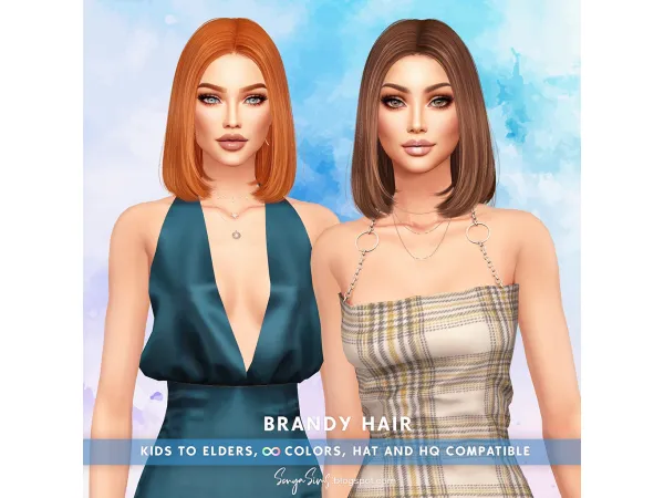 Alpha Brandy Hairstyle Kids - The Sims 4 Custom Content