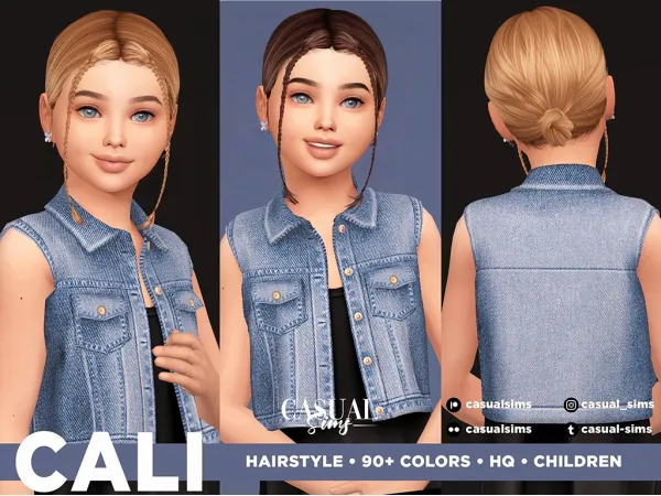 Alpha Cali Hairstyle CHILDREN - The Sims 4 Custom Content