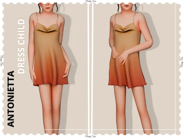 Alpha Antonietta Dress Child - The Sims 4 Custom Content