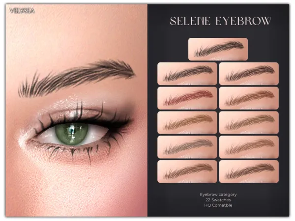 Alpha VELYSEA Selene Eyebrow by VELYSEA - The Sims 4 Custom Content