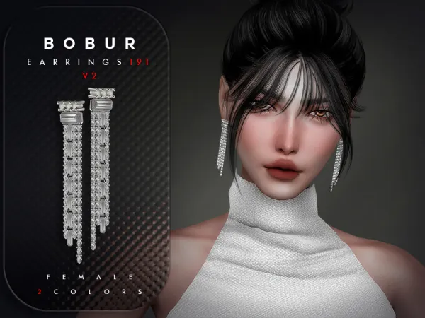 Alpha Diamond Pearl Earrings V2 by Bobur2 - The Sims 4 Custom Content