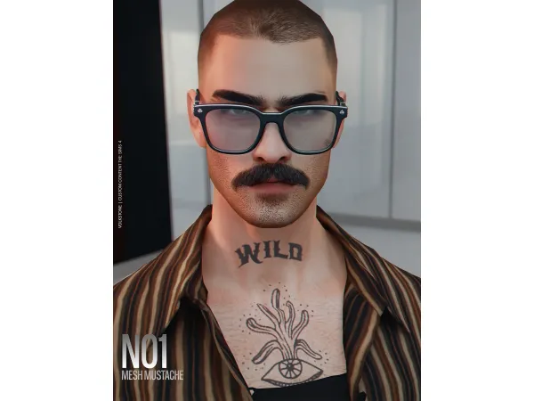 Alpha Mesh Mustache N01 Pack Ginger (FREE) - The Sims 4 Custom Content
