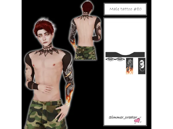 Alpha Male tattoo 80 - The Sims 4 Custom Content