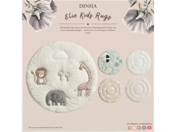 Alpha Elin Kids Rugs - The Sims 4 custom content