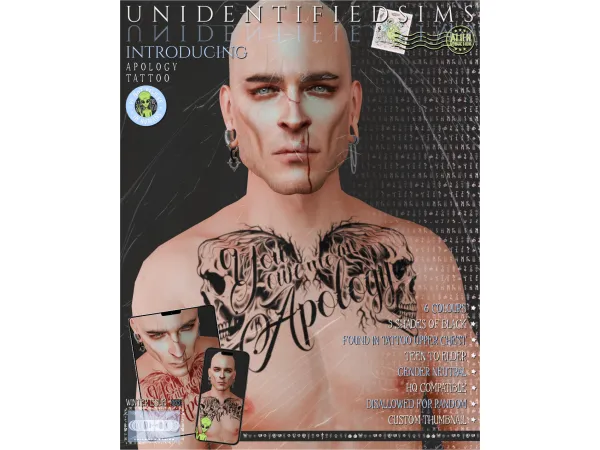 Mix Apology Tattoo - The Sims 4 Custom Content