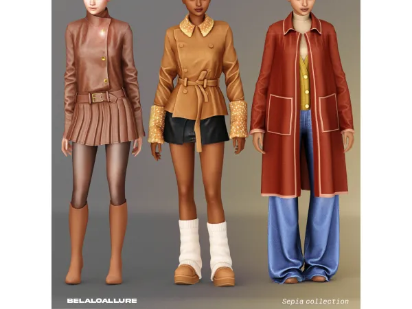 Alpha Belaloallure_Sepia collection - The Sims 4 Custom Content