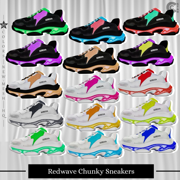 Alpha Redwave Chunky Sneakers cool_content_star by cool_content_star - The Sims 4 Custom Content