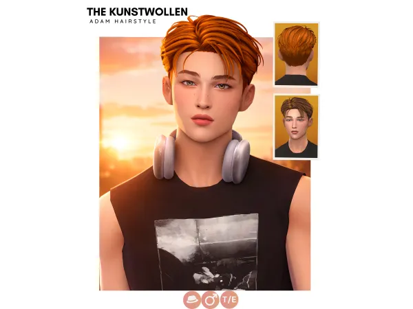 Maxis Match Adam hairstyle by thekunstwollen - The Sims 4 Custom Content