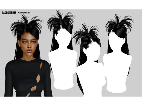 Alpha MAu00cfWEN HAIRTSYLE by badddiesims - The Sims 4 Custom Content