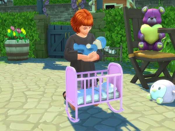 Alpha Animated Doll Cradle - The Sims 4 Custom Content