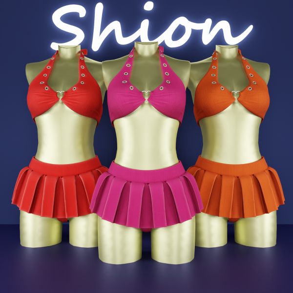 Alpha Shion Livy Candy Pleats Bikini by shion_sims - The Sims 4 Custom Content