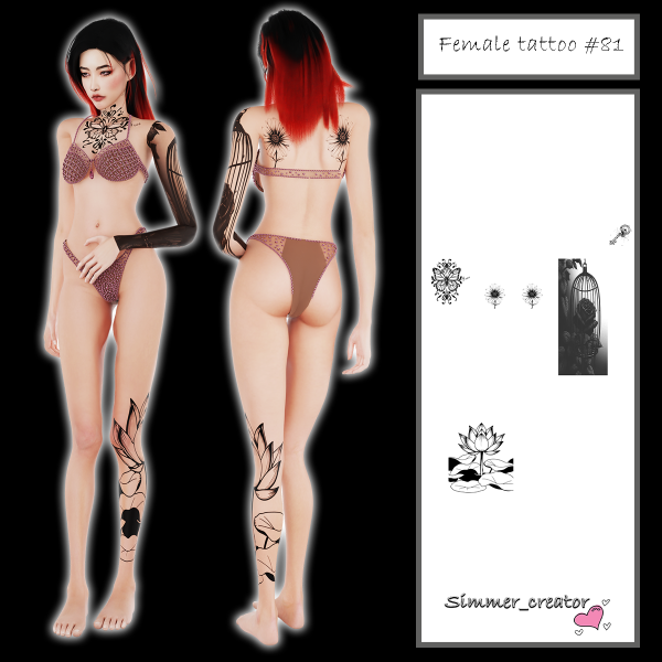 Alpha Female tattoo 81 by simmer_creator - The Sims 4 Custom Content