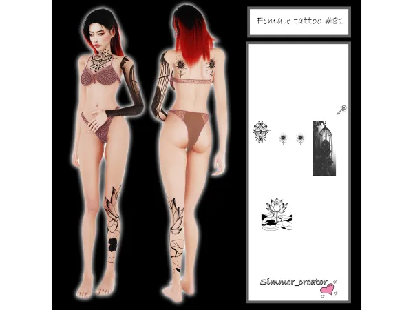 Alpha Female tattoo 81 - The Sims 4 Custom Content