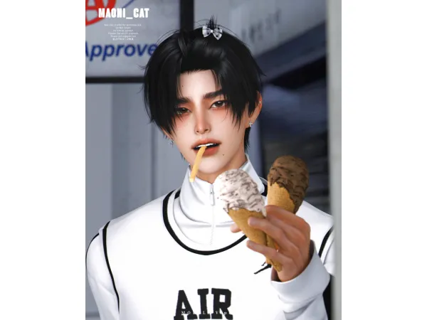 Alpha 26 01 HAIR No60 ver1 - The Sims 4 Custom Content