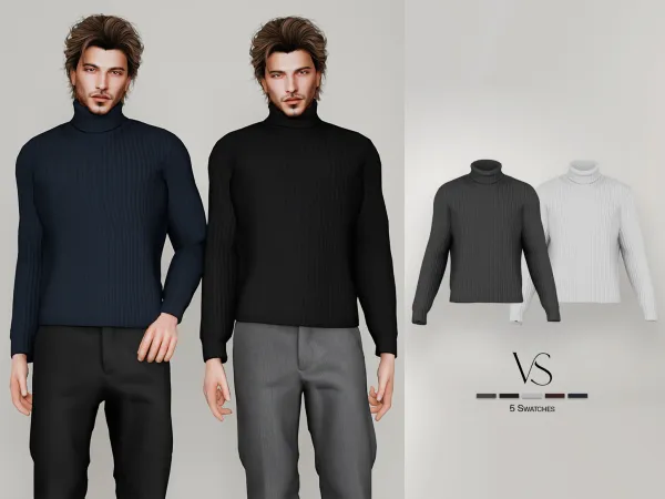 Alpha Cadence Male Turtleneck Sweater - The Sims 4 Custom Content