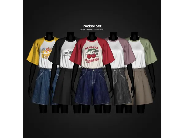 Alpha Pockee Set by gorillax3 - The Sims 4 custom content