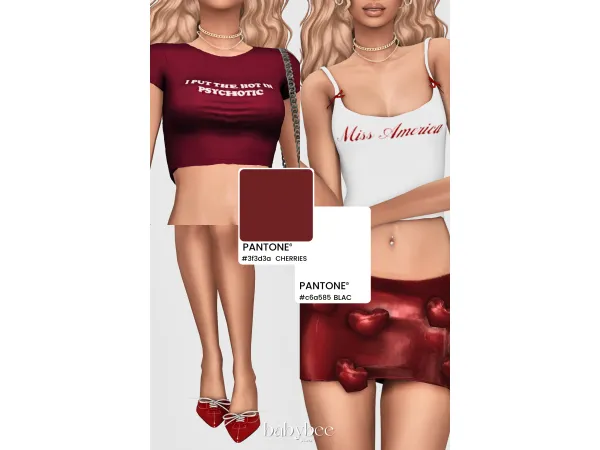 Maxis Match OAKLEY SAUNDERS RED HOT Colour Pallete by babybeesims - The Sims 4 Custom Content