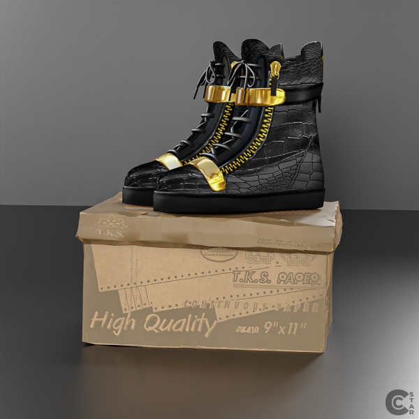 Alpha Leather Wedge Sneakers with Gold Hardware cool_content_star by cool_content_star - The Sims 4 Custom Content