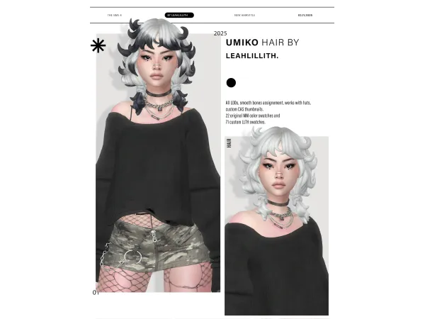 Maxis Match Umiko Hairstyle by leahlillith - The Sims 4 Custom Content