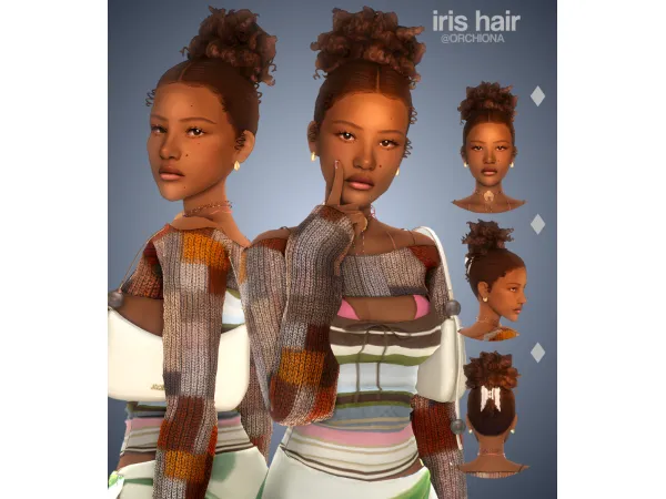 Maxis Match iris hair by orchiona_ - The Sims 4 custom content