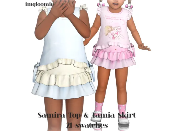Maxis Match SAMIRA TOP TAMIA SKIRT by imgloomie - The Sims 4 Custom Content