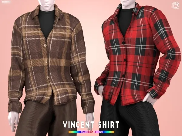 Mix Vincent Shirt Bluerosesims - The Sims 4 Custom Content
