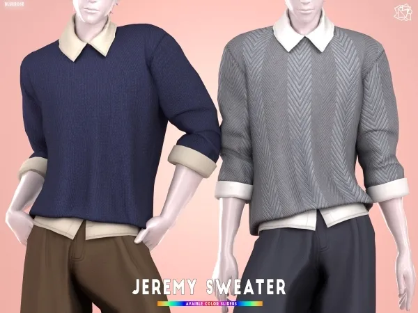 Mix Jeremy Sweater Bluerosesims - The Sims 4 Custom Content