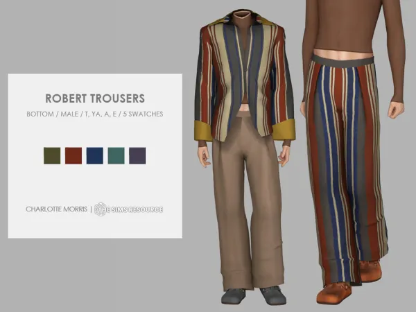 Maxis Match Robert Trousers by Charlotte_Morris - The Sims 4 Custom Content