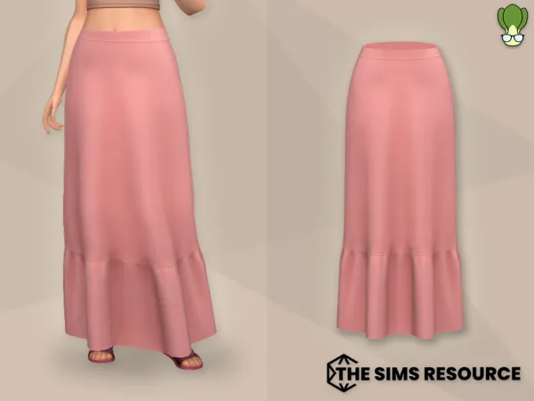 Maxis Match Modest Wear Ruffle Maxi Skirt - The Sims 4 Custom Content