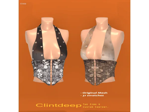 Alpha Clintdeep Rebecca Halter Hotpants - The Sims 4 Custom Content