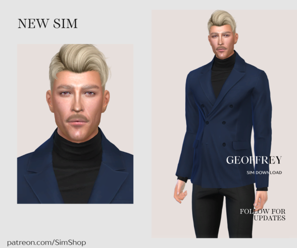 Alpha Sim Shop_ Geoffrey Landgraab Sim Download by simshop - The Sims 4 Custom Content